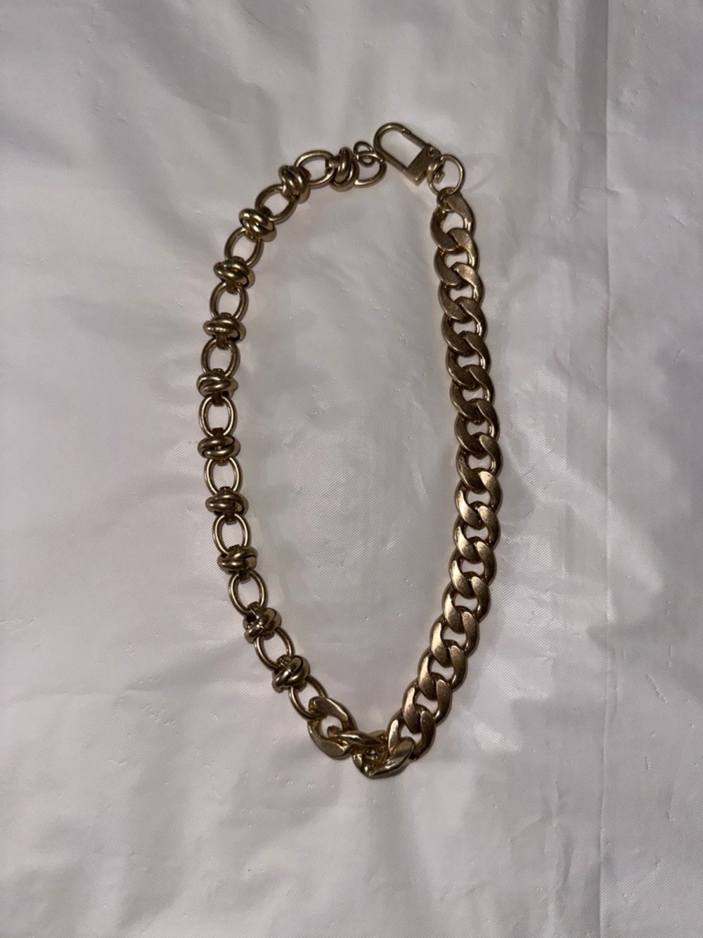 Gold Tone Mixed Link Chain Necklace - Jewelry